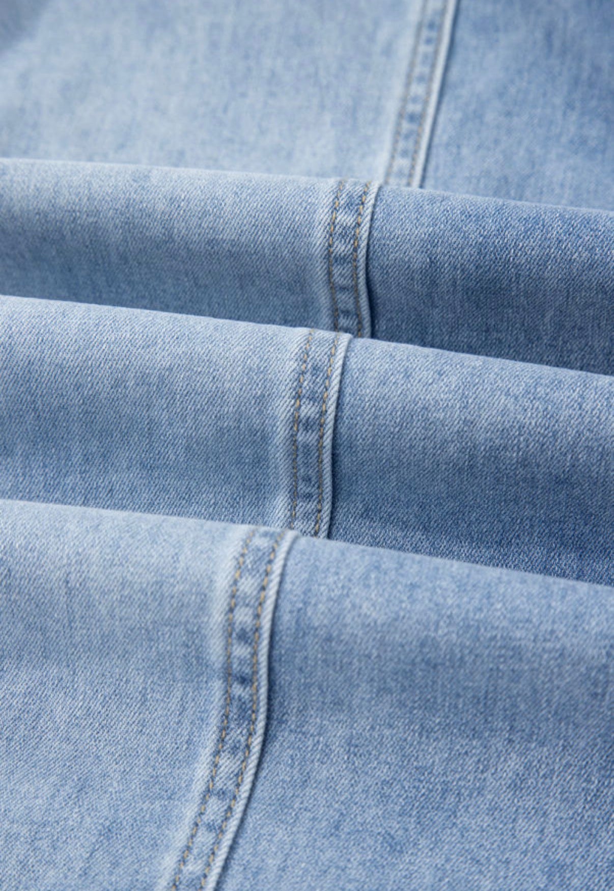 Beau Blue Drawstring Seam Detail Raw Hem Wide Leg Denim Pants - Jeans from LemonDrop•LimePop