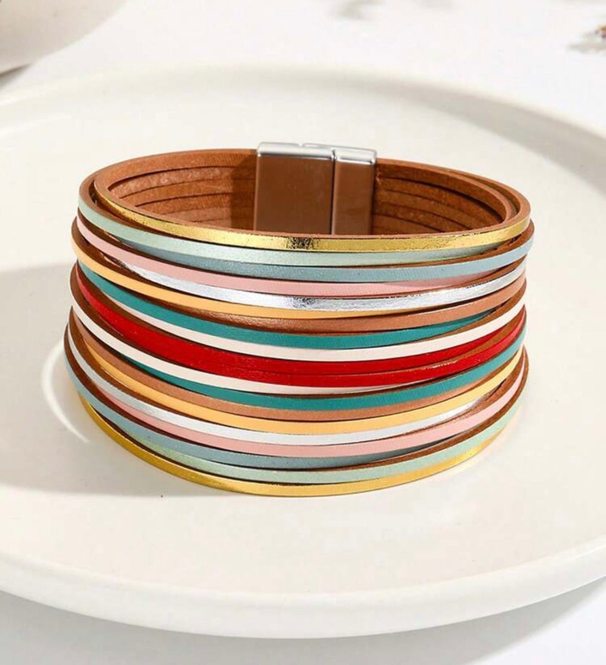 Retro Multi Layer Wrap Bracelet Bohemian PU Leather | Alloy Metal| Magnetic Clapse - Bracelets from LemonDrop•LimePop