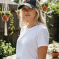 Distressed Black/White Trucker Hat Rainbow Adjustable SnapBack - Trucker Hats from LemonDrop•LimePop