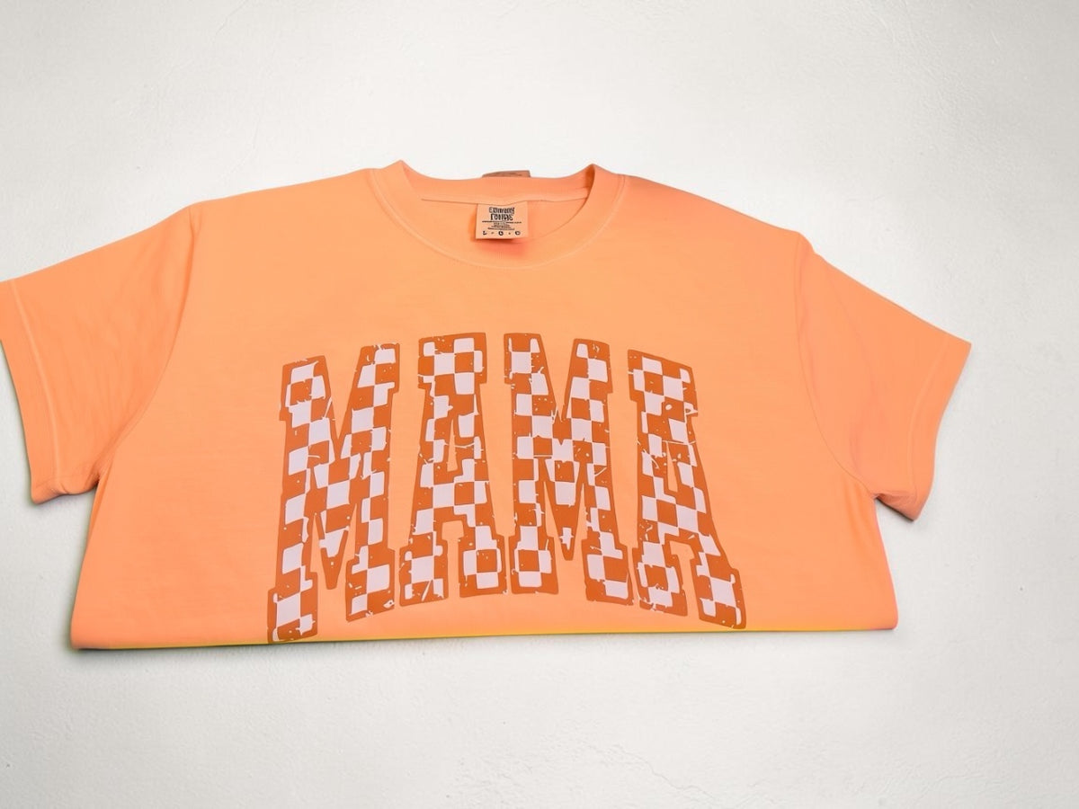 Checkered Mama Neon Varsity Tee - T-Shirts from Dash Forward Wholesale
