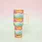 Neon Retro Stainless Steel Tumbler 38 Oz Screw Top & Straw Vacuum Insulated BPA Free - Tumblers from LemonDrop•LimePop