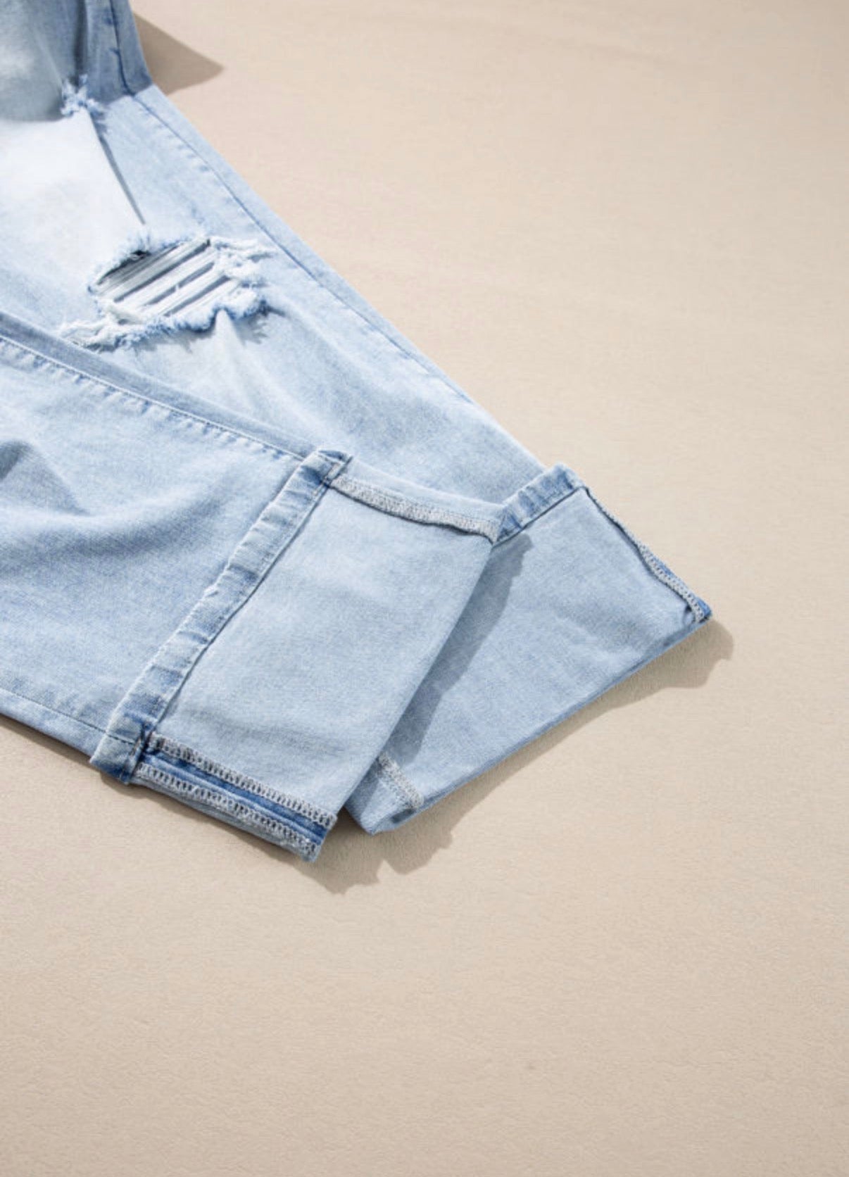 Beau Blue Light Wash Distressed Straight Jeans - Jeans from LemonDrop•LimePop