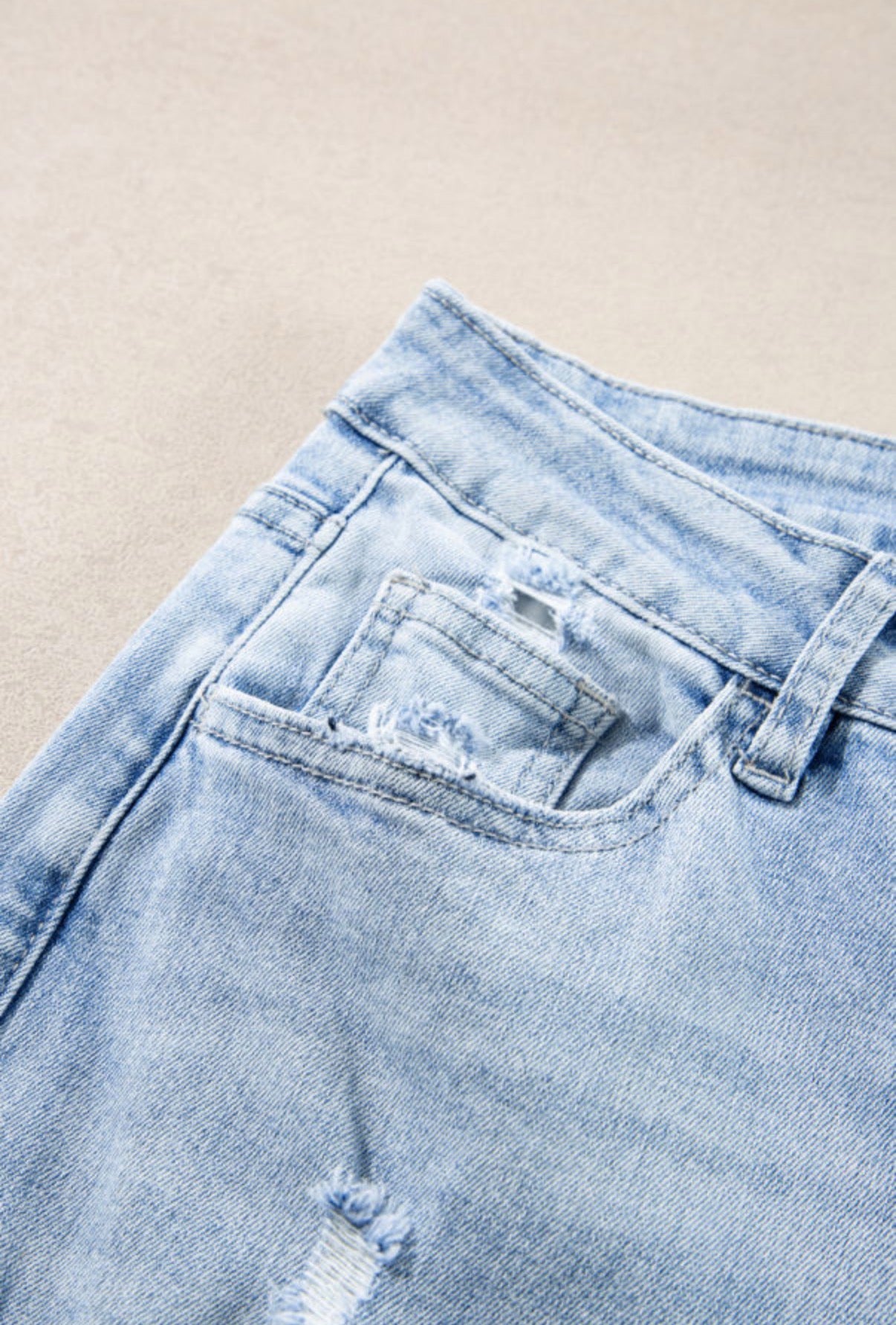 Beau Blue Light Wash Distressed Straight Jeans - Jeans from LemonDrop•LimePop