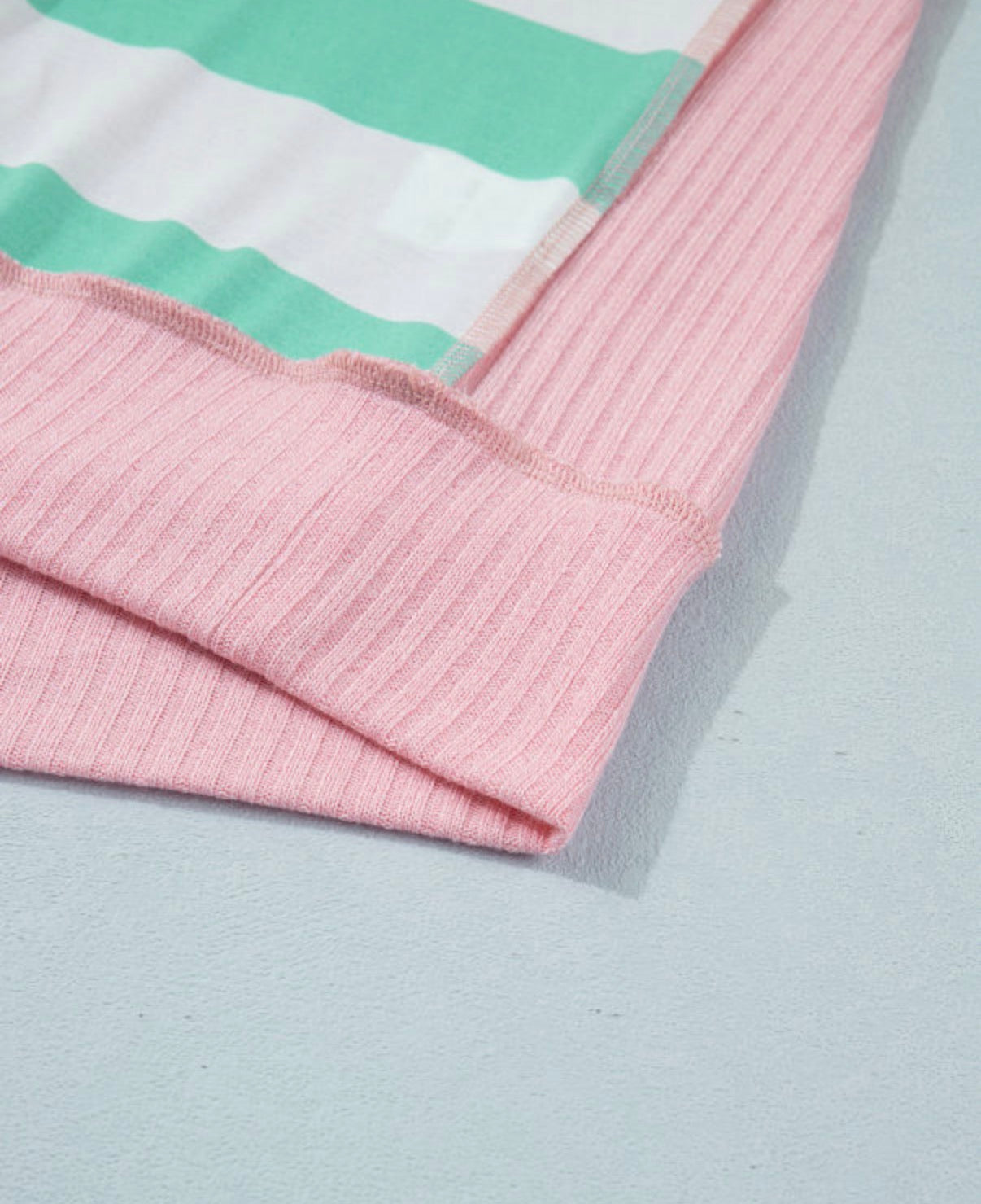 Exposed Seam Ribbed Patchwork Oversized Summer Tee - T-Shirts from LemonDrop•LimePop