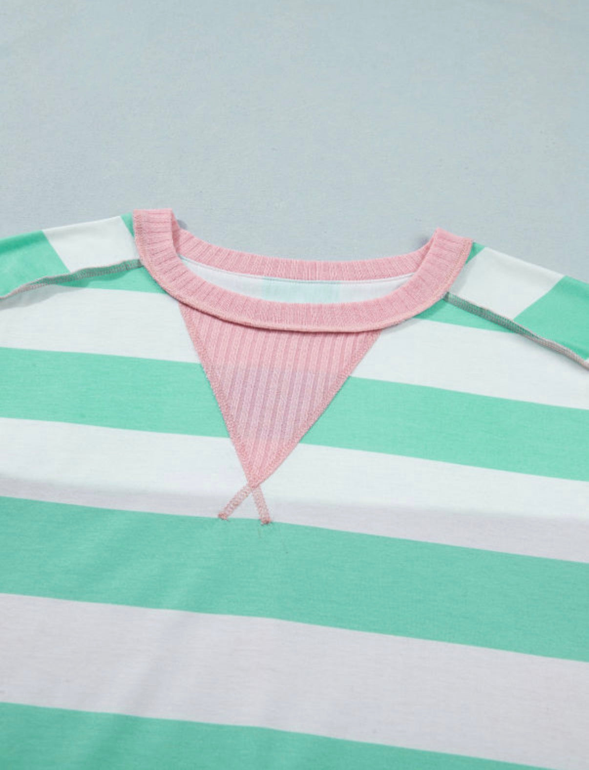 Exposed Seam Ribbed Patchwork Oversized Summer Tee - T-Shirts from LemonDrop•LimePop
