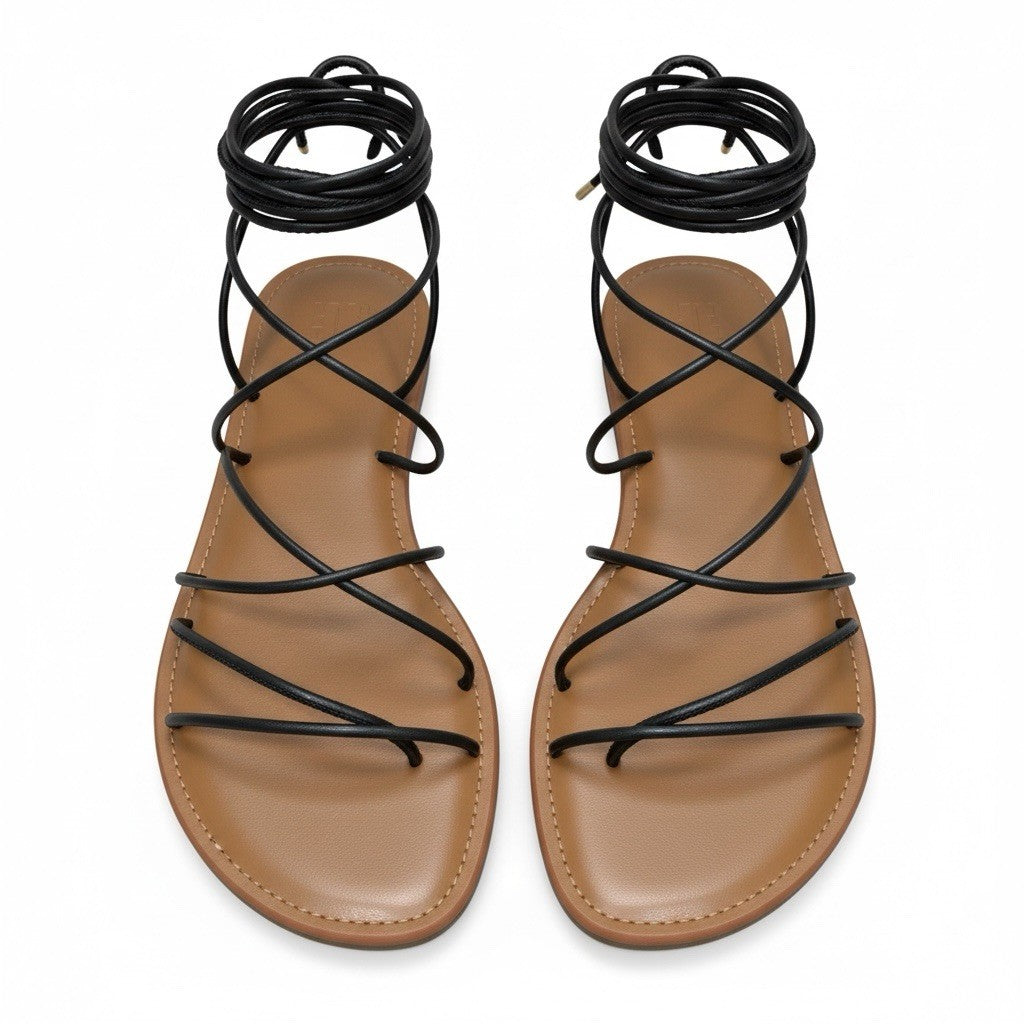 Gap-Women’s Ankle Wrap Sandals Black Size 7 - Sandals from LemonDrop•LimePop