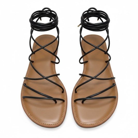 Gap-Women’s Ankle Wrap Sandals Black Size 7