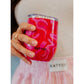 Hot Pink Retro Swirl Insulated Stemless Wine Tumbler With Lid - Tumblers from LemonDrop•LimePop