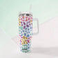Pastel Leopard Print Stainless Steel Tumbler 40oz - Tumblers from LemonDrop•LimePop