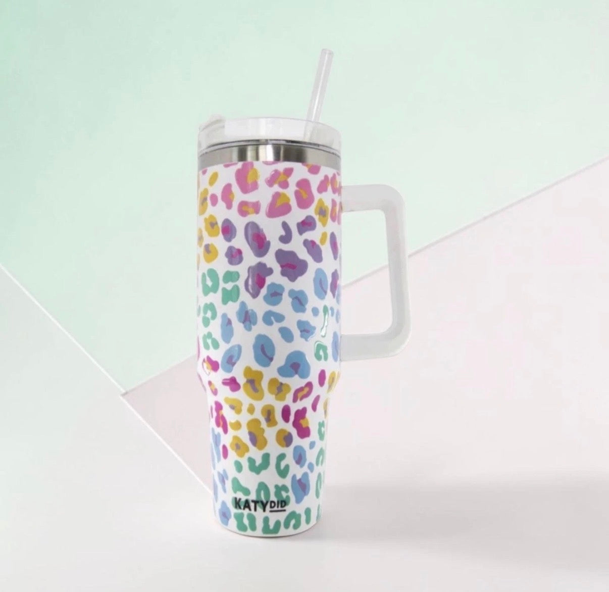 Pastel Leopard Print Stainless Steel Tumbler 40oz