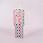 Merry & Bright Checkered Holiday Stainless Steel Tumbler 38 Oz - Tumblers from LemonDrop•LimePop