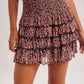 Ditsy Floral Print Mesh Tiered Mini Skirt - Skirts from LemonDrop•LimePop