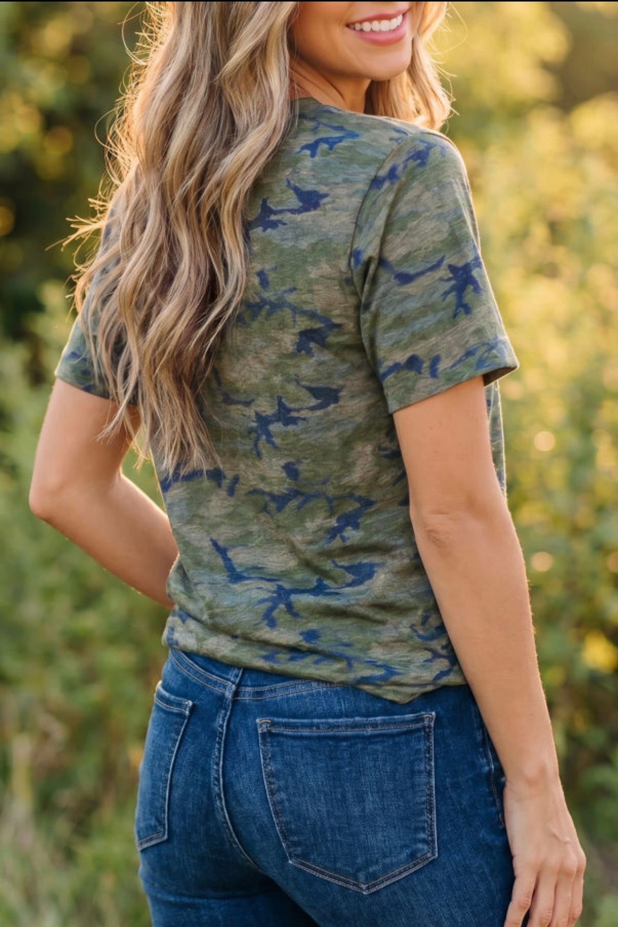 Camouflage Print America Patriotic Tee - T-Shirts from LemonDrop•LimePop