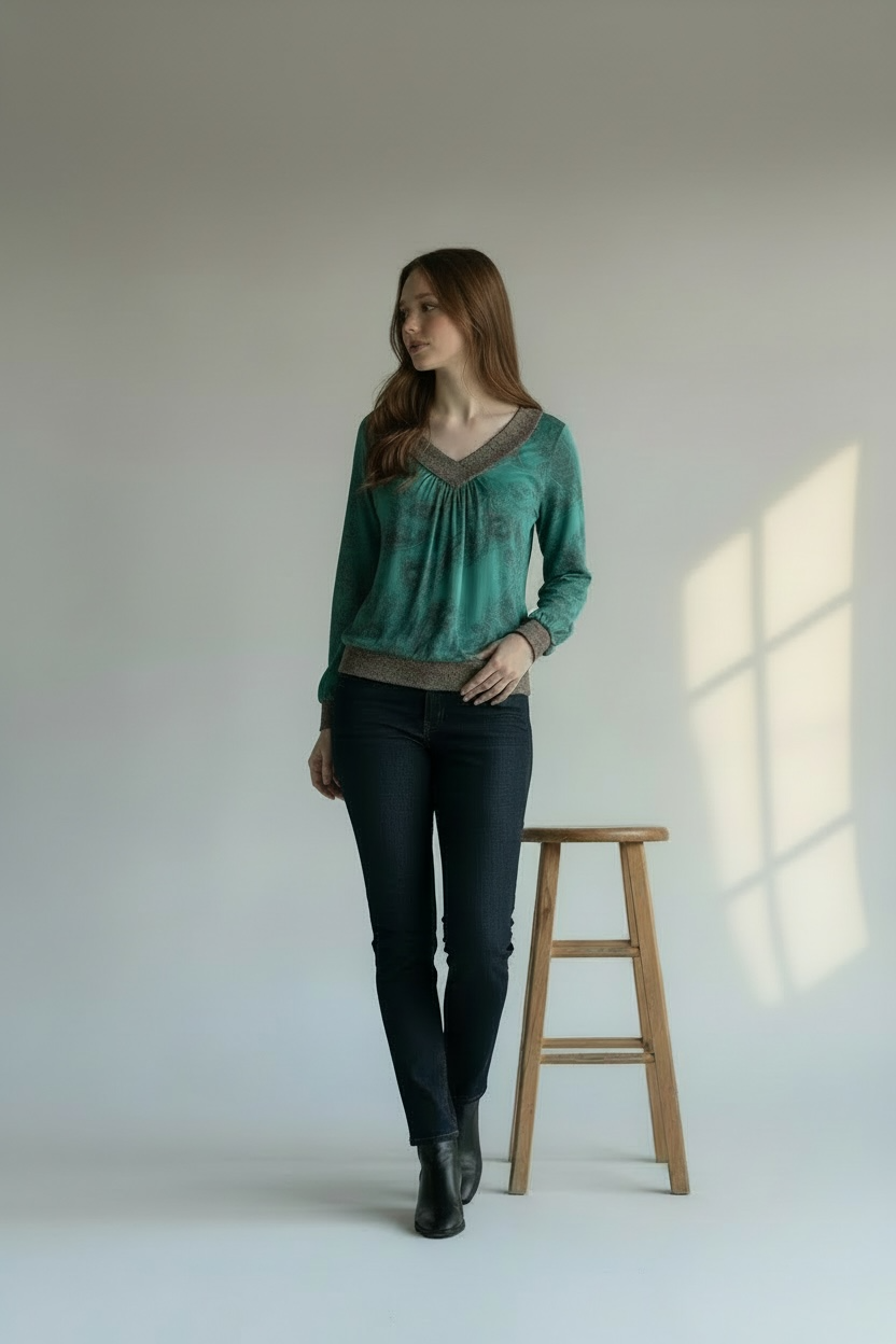 Daytrip Teal Top Women’s Small Paisley Sublimation