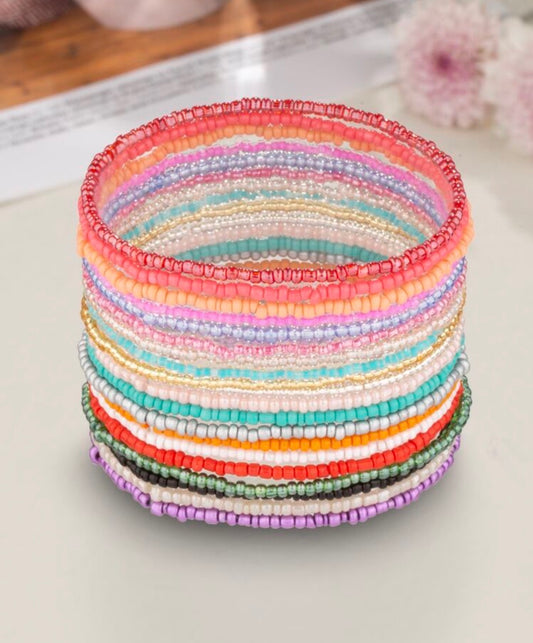 Bohemian Style Beaded Stackable Bracelet 20pcs/Set - Bracelets from LemonDrop•LimePop