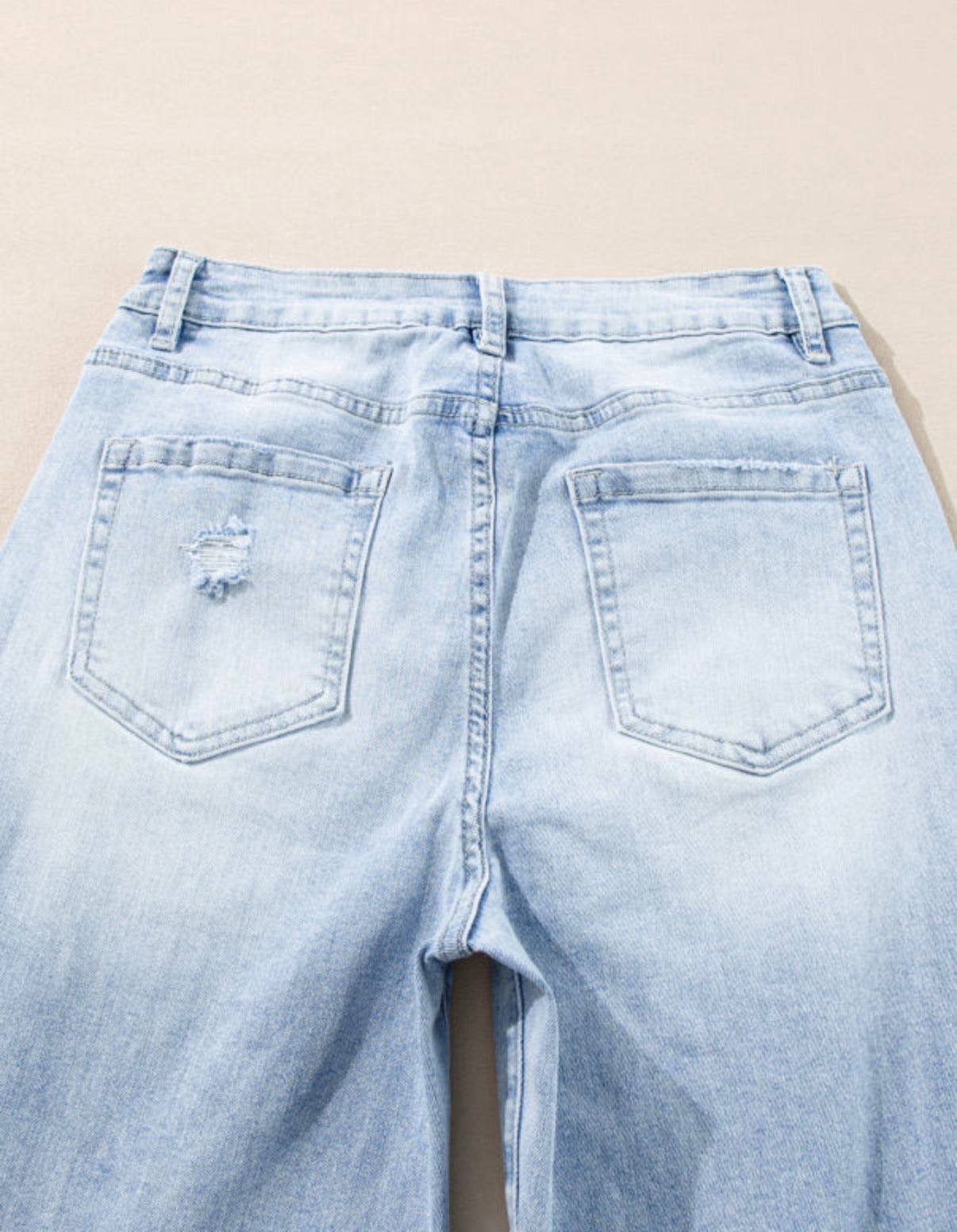 Beau Blue Light Wash Distressed Straight Jeans - Jeans from LemonDrop•LimePop