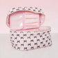 Mini Makeup Bag Black/Pink Bows - Makeup Bags from LemonDrop•LimePop
