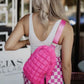 Hot Pink Quilted Puff Sling Belt Bag Adjustable Crossbody Strap - Cross Body Bags from LemonDrop•LimePop