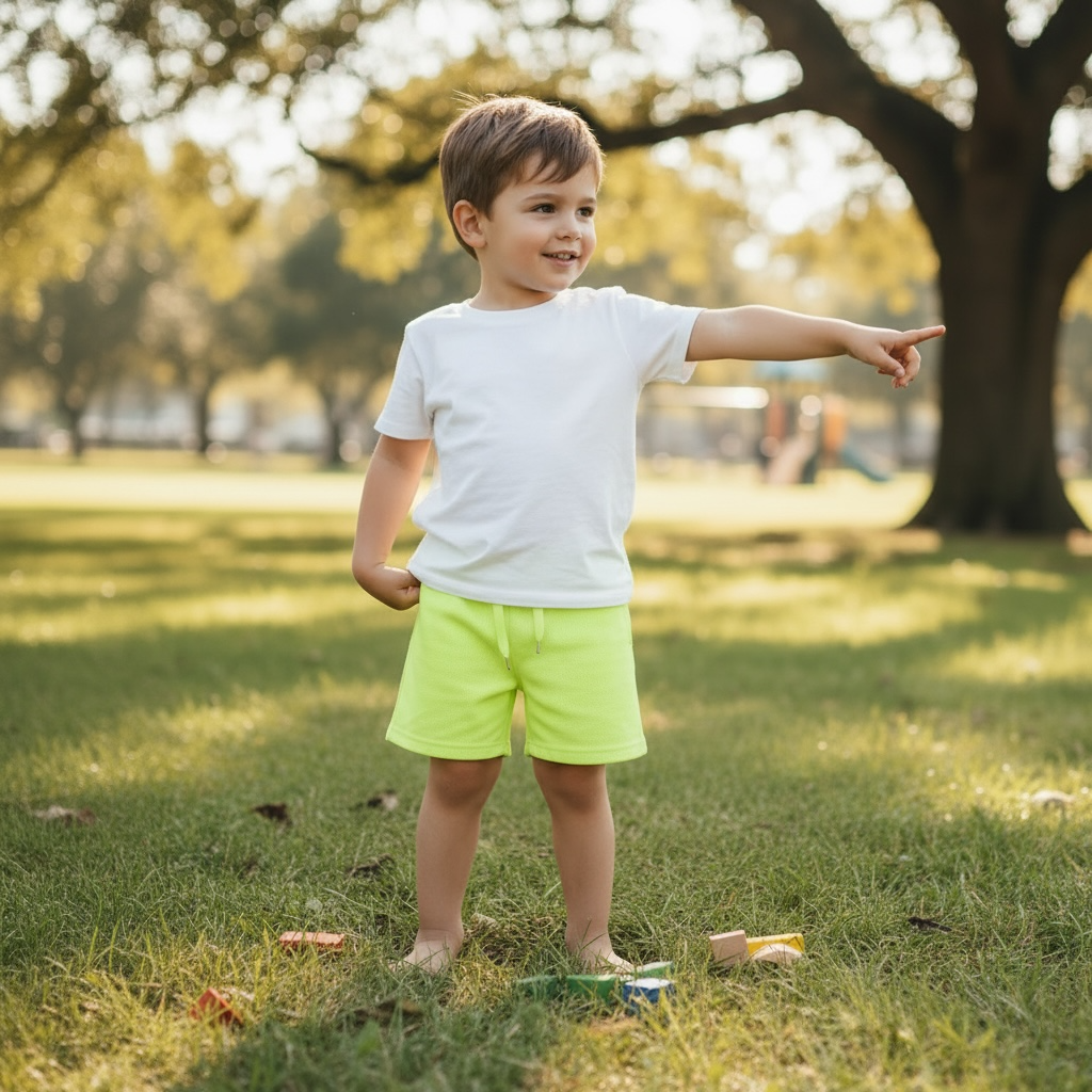 Toddler Boys Size 4 Athletic Mesh Neon Yellow Gym Shorts