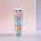 Pastel Leopard Print Stainless Steel Tumbler 40oz - Tumblers from LemonDrop•LimePop