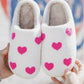 Soft Plush White And Pink Heart Slippers - Slippers from LemonDrop•LimePop