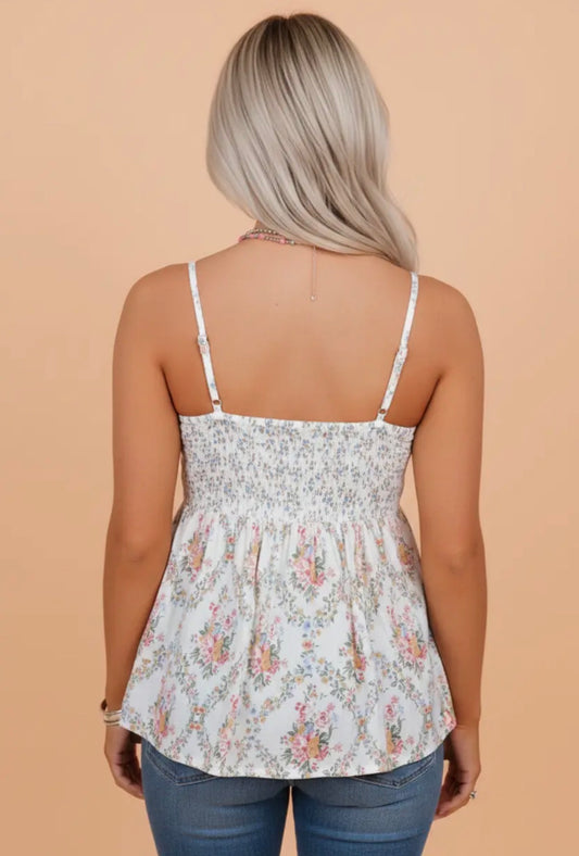Floral Patchwork Babydoll Top