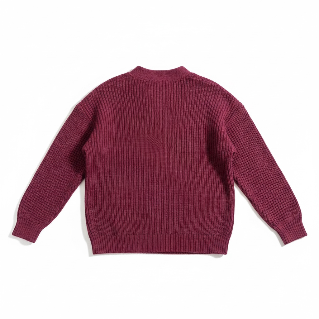 Old Navy Maroon V Neck Button Down Front Chunky Knit Cardigan Girls L(10)