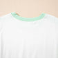 Light Green Color Block Exposed Seam Crew Neck T-Shirt - Clothing Tops from LemonDrop•LimePop