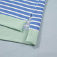 Blue Striped Contrast Trim Loose Short Sleeve Top - Clothing Tops from LemonDrop•LimePop