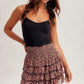 Ditsy Floral Print Mesh Tiered Mini Skirt - Skirts from LemonDrop•LimePop
