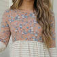 BLUSH FLORAL STRIPE BABYDOLL TOP - Clothing Tops from LemonDrop•LimePop