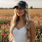 Distressed Black/White Trucker Hat “Worthy” Adjustable SnapBack - Trucker Hats from LemonDrop•LimePop
