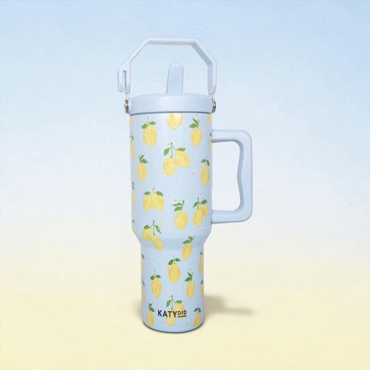 Zesty Lemons 38oz Stainless Steel Tumbler Flip Top