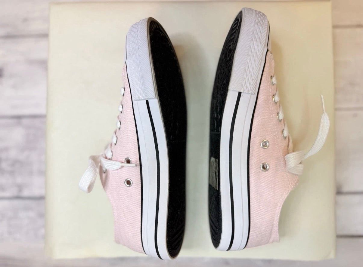 Top Moda Womens Casual Low Top Canvas Sneakers Pink/White 6.5