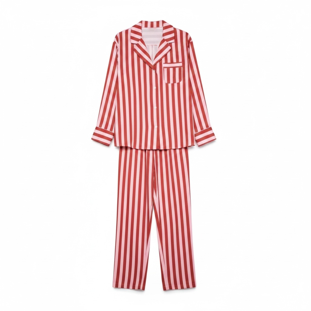 Rose Blush Satin Pajama Set Soft Sleepwear - Pajamas from LemonDrop•LimePop