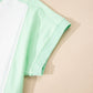Light Green Color Block Exposed Seam Crew Neck T-Shirt - Clothing Tops from LemonDrop•LimePop