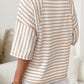Noelle Textured Knit Top | Apricot Stripe Tee | Split Hem - T-Shirts from LemonDrop•LimePop