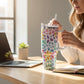Pastel Leopard Print Stainless Steel Tumbler 40oz - Tumblers from LemonDrop•LimePop