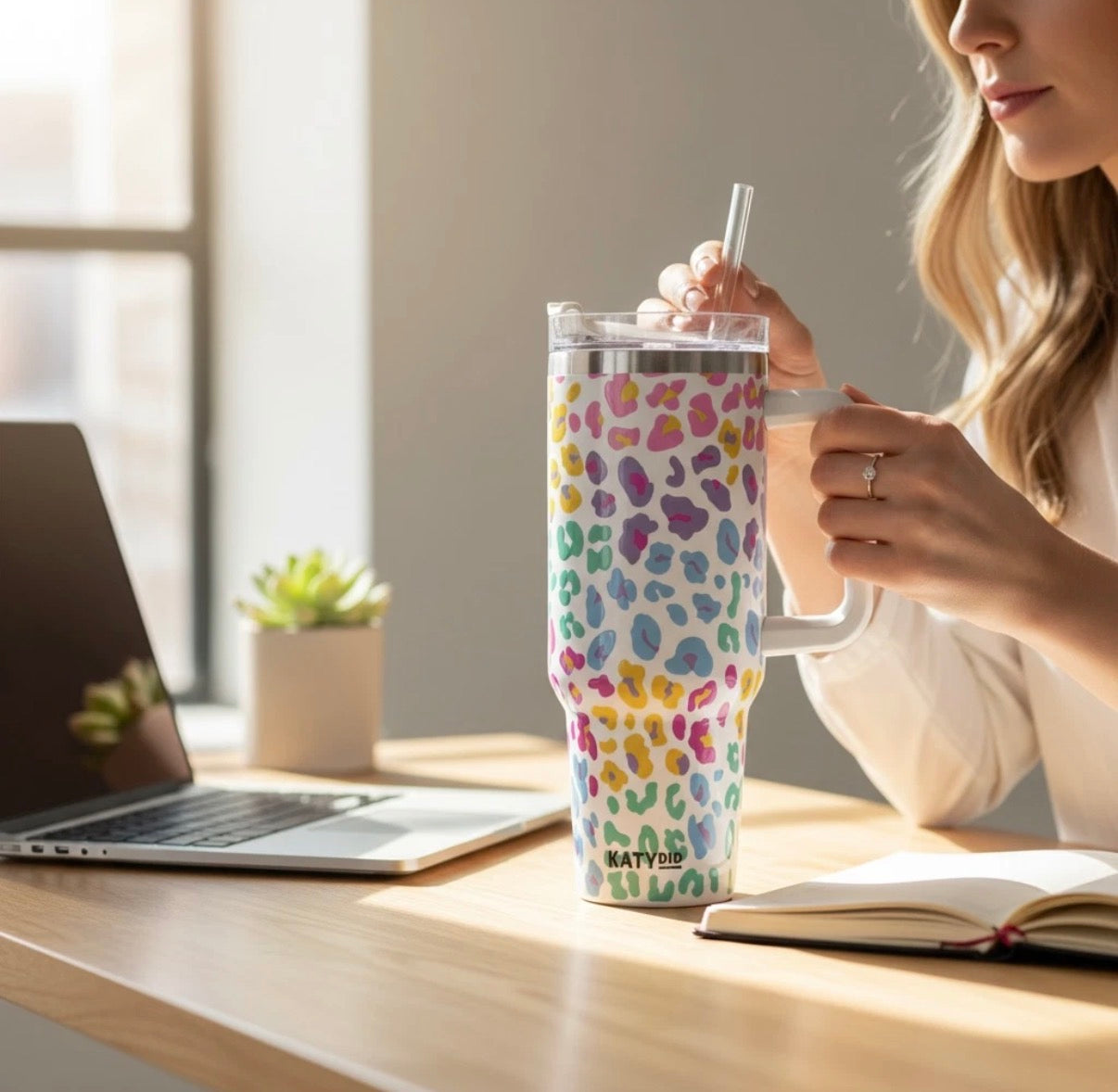 Pastel Leopard Print Stainless Steel Tumbler 40oz