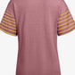 Red Dahlia Color Block Striped Detail Oversized Tee - T-Shirts from LemonDrop•LimePop