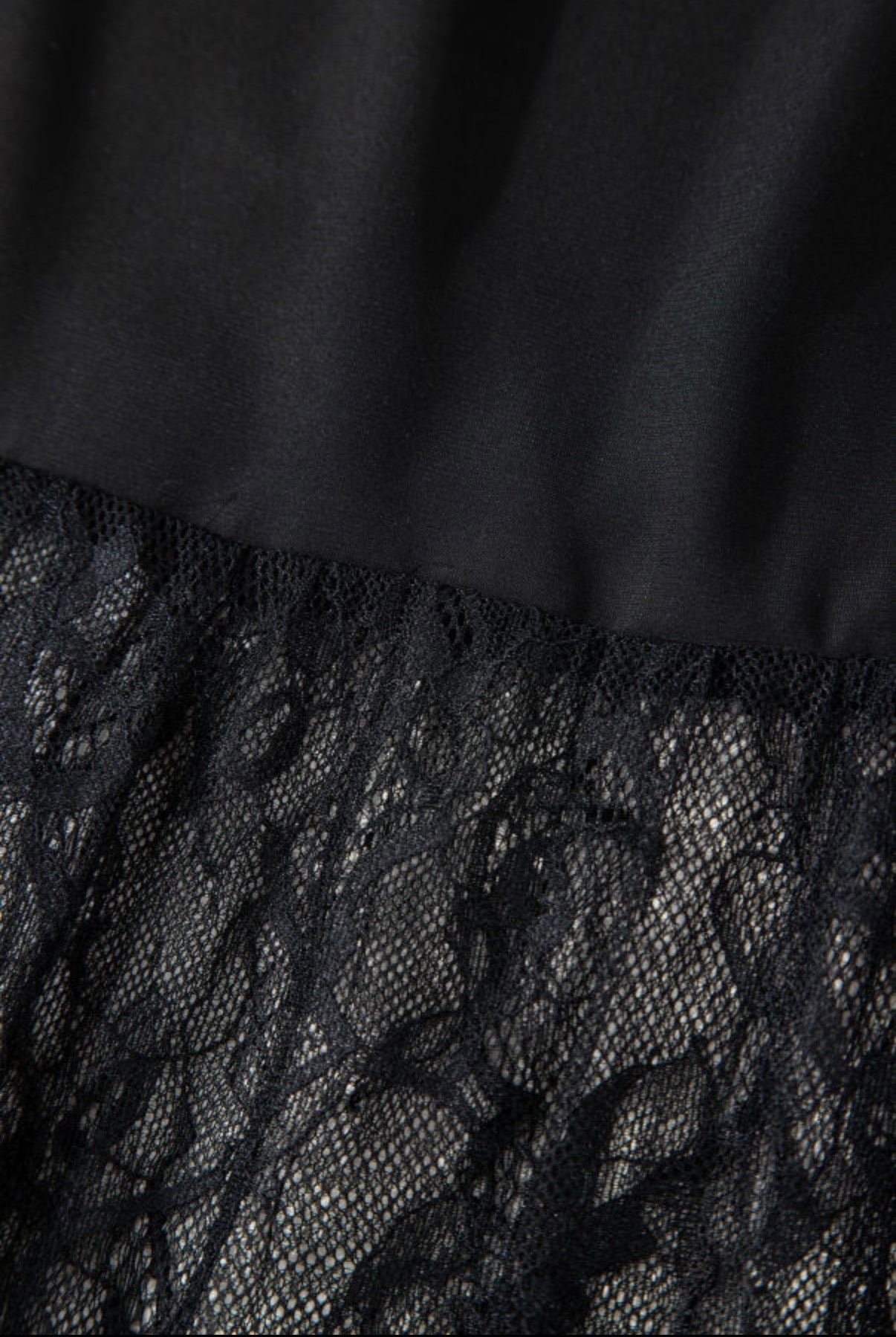 Solid Black Sheer Sleeveless Dress with Floral Lace Patchwork