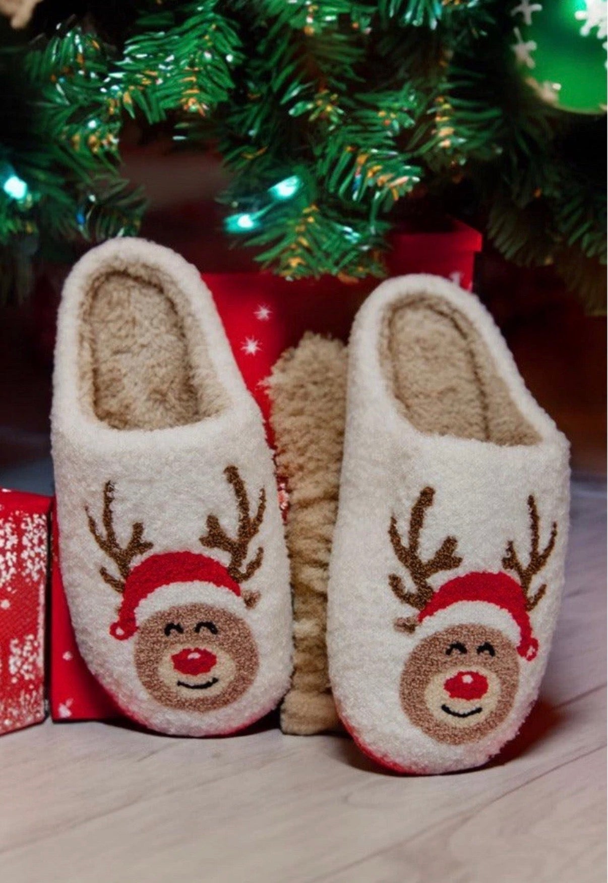 Rudolph Cozy Lounge Slippers Holiday Special-Size S/M