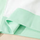 Light Green Color Block Exposed Seam Crew Neck T-Shirt - Clothing Tops from LemonDrop•LimePop