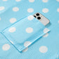 Sky Blue Polka Dot Patch Pocket Twisted Ribbed Oversized Top - Blouses from LemonDrop•LimePop