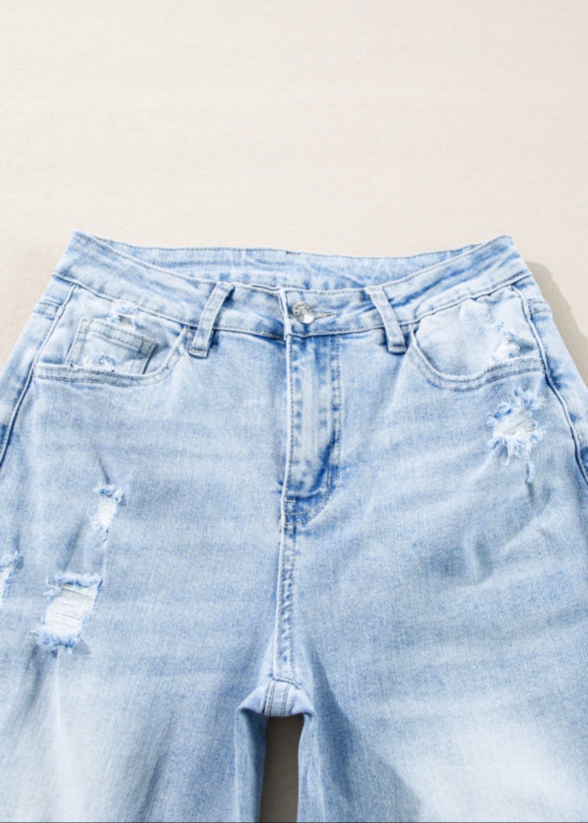 Beau Blue Light Wash Distressed Straight Jeans - Jeans from LemonDrop•LimePop