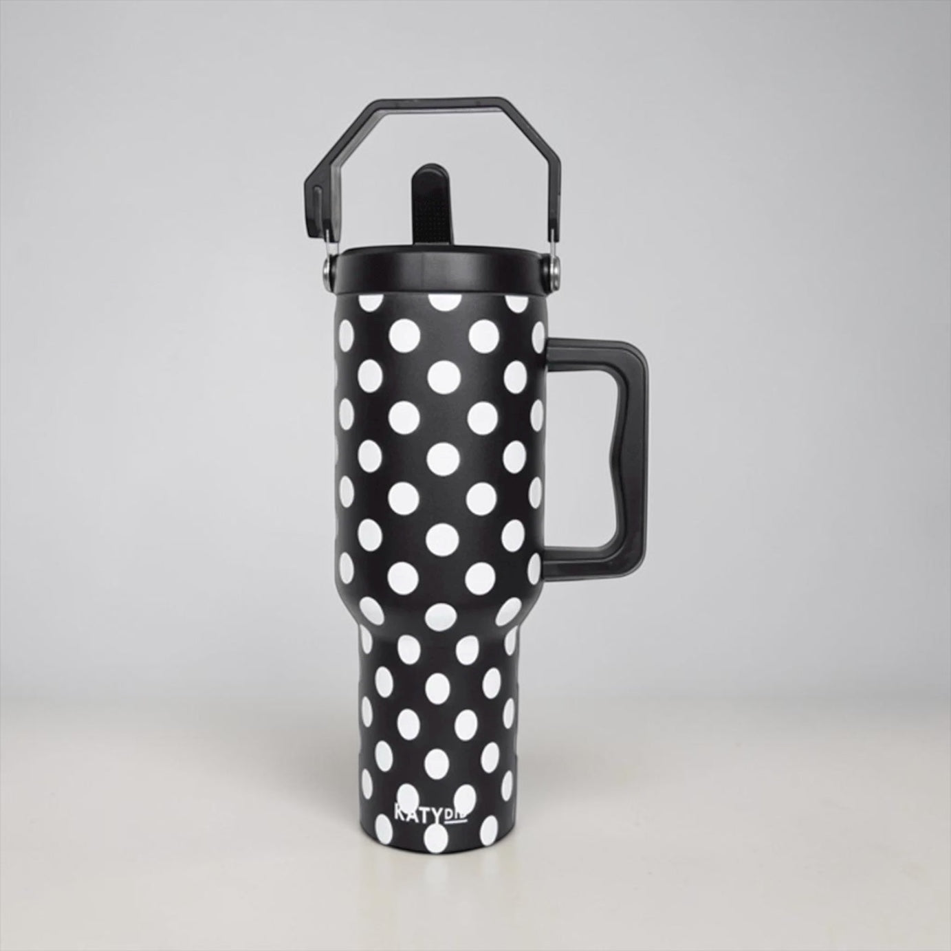 Polka Dot 38 Oz Tumbler Flip Top Straw