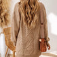 Cozy Cable Knit Sweater Dress With Drop Shoulders For Warmth - Dresses from Little Daisy Closet