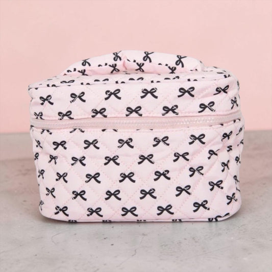 Mini Makeup Bag Black/Pink Bows
