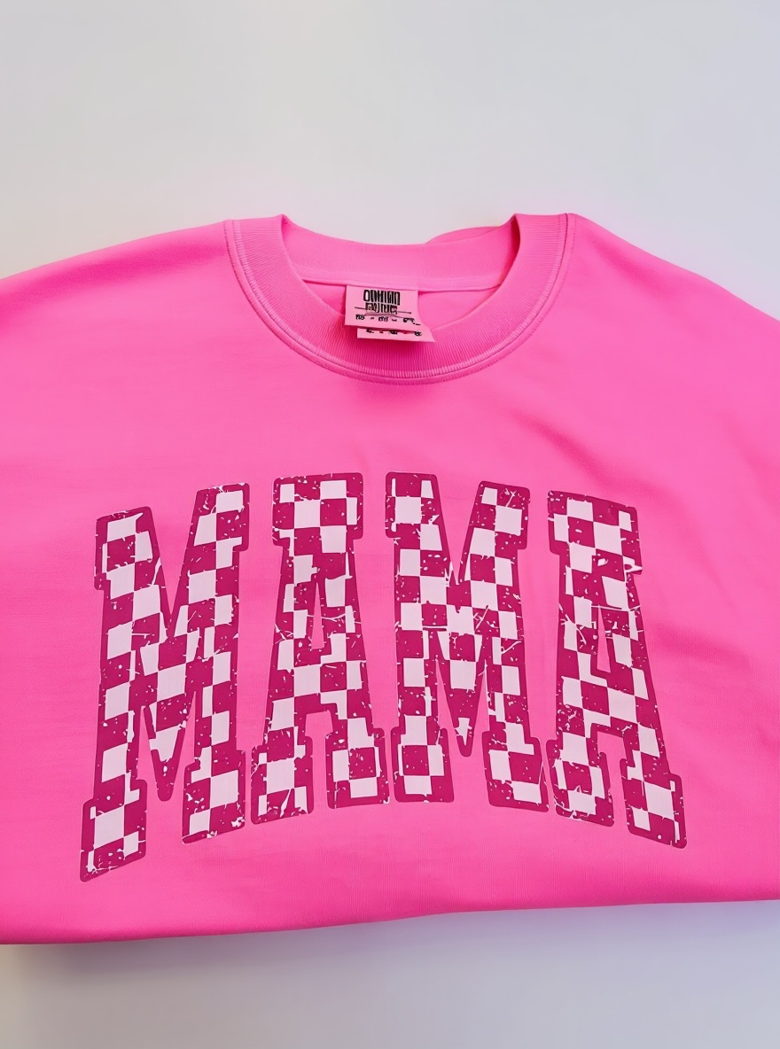 Checkered Mama Neon Varsity Tee - T-Shirts from Dash Forward Wholesale