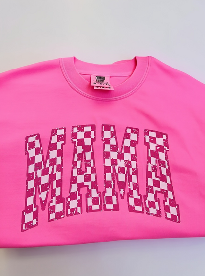 Checkered Mama Neon Varsity Tee - T-Shirts from Dash Forward Wholesale
